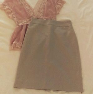 JCrew light gray pencil skirt, size 0.