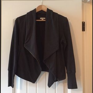 Drape Neck Zip Cardigan