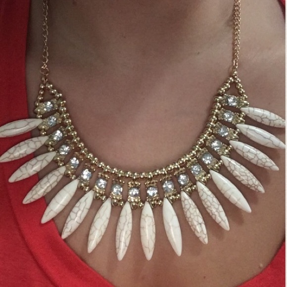 Faux stone diamond necklace in package