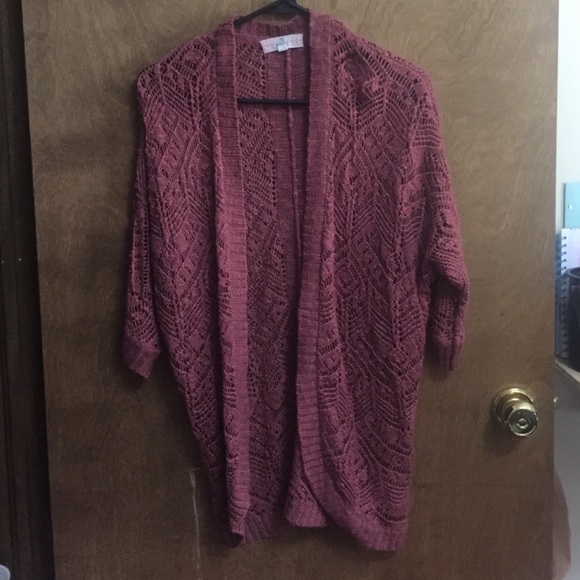 Mauve open cardigan sweater