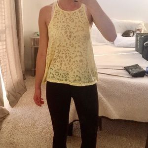 Yellow tank top with zipper detail