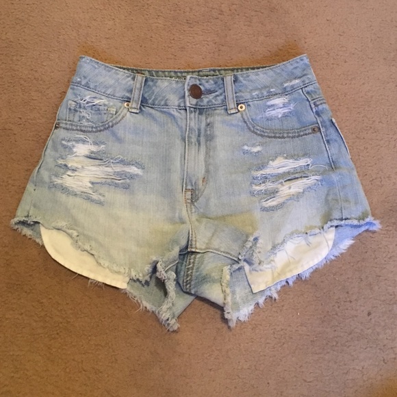 American Eagle high waisted distressed shorts