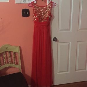 Elegant long red dress
