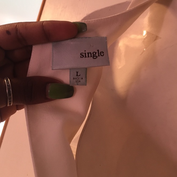 White 100% silk ruffle dress - Picture 7 of 8