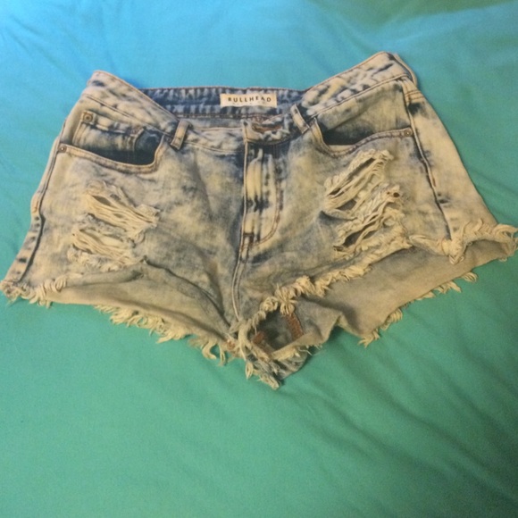 High waisted torn shorts