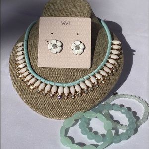 Turquoise and crystal necklace