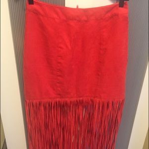H&M | Red Fringe Skirt