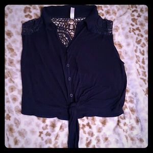 Navy blue crop top