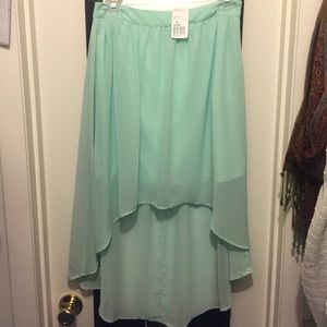 Forever 21 High-Low mint green skirt