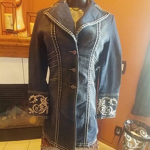 Beautiful Embroidered Jean Jacket