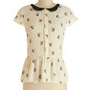 ModCloth dog peplum top
