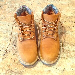 Kids Size 3 Timberland Boots Wheat Nubuck