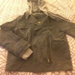 Hurley gray hooded jacket with floral lining