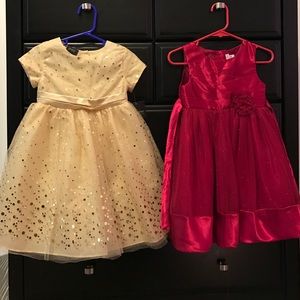 4T holiday dresses gold red Christmas