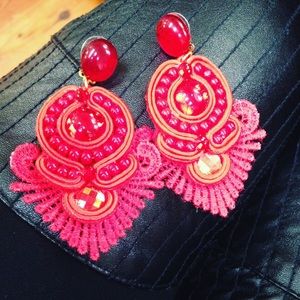 Embroidery earrings