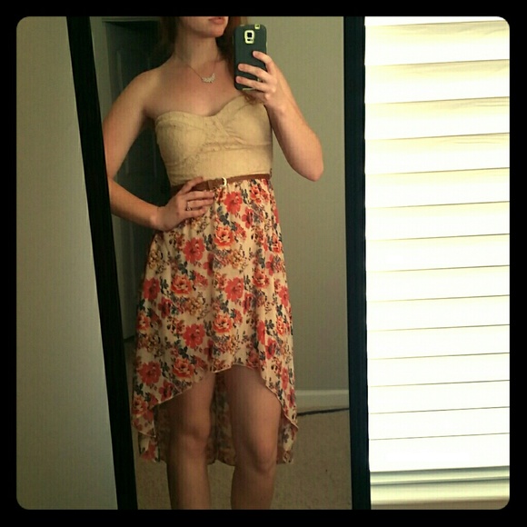 Strapless high-low dress