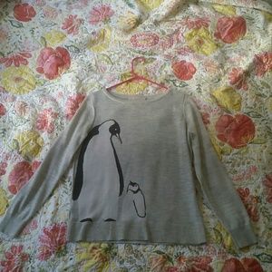LOFT mom and baby penguin sweater.