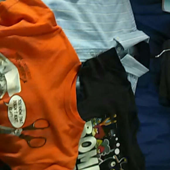 3 pair 8 boys pants, 2 bathing suits, 3 shirts ,1 - Picture 2 of 4