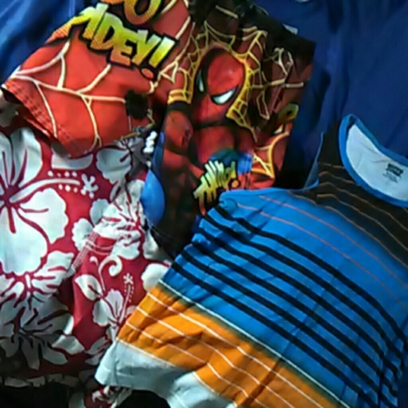 3 pair 8 boys pants, 2 bathing suits, 3 shirts ,1 - Picture 3 of 4