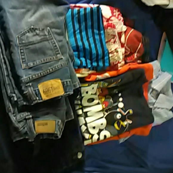 3 pair 8 boys pants, 2 bathing suits, 3 shirts ,1 - Picture 4 of 4