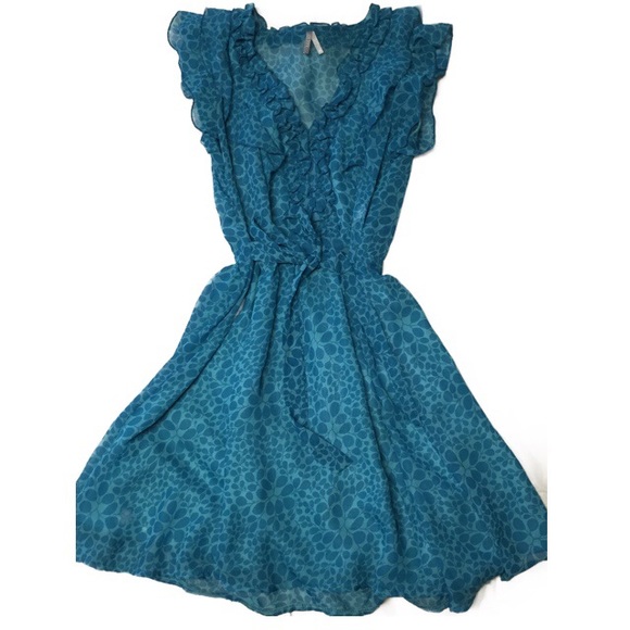 Max Rave Blue Ruffle Dress