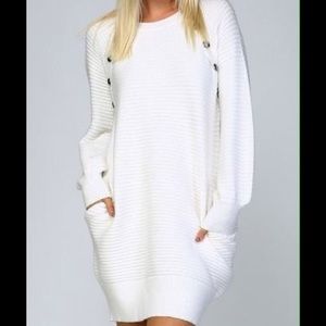 Wine White Sweater Dress, Size Large
