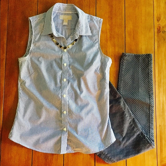 Banana Republic Sleeveless, Button-Up Shirt