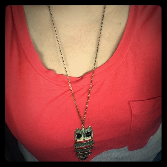 Gold owl necklace