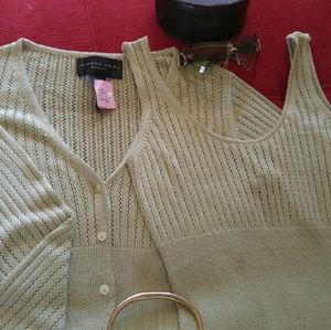 knitted dress and cardigan set