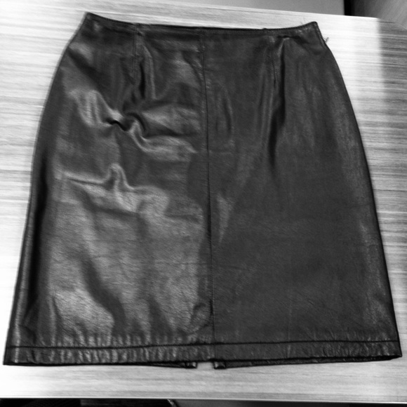 Black 100% Leather Skirt