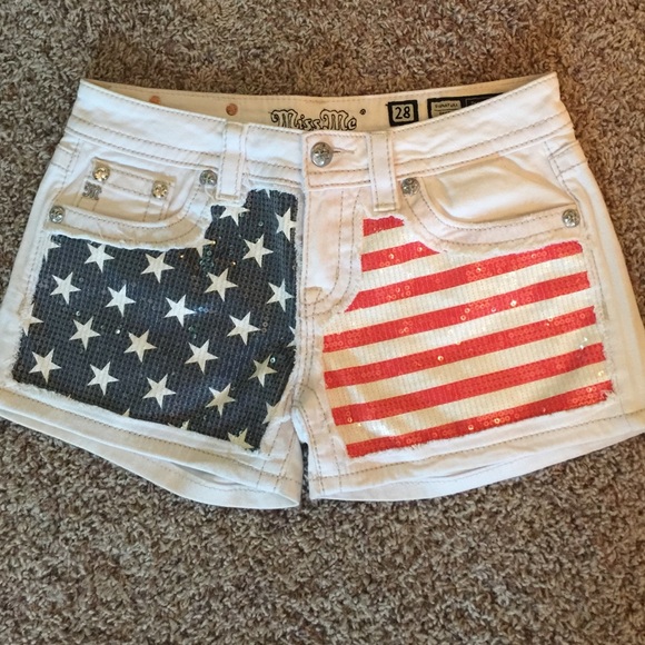 Miss Me Shorts Patriotic American Flag 28
