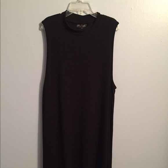 Topshop sleeveless black dress