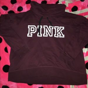 PINK COWL NECK SWEATSHIRT