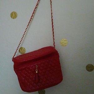 Red cross body bag