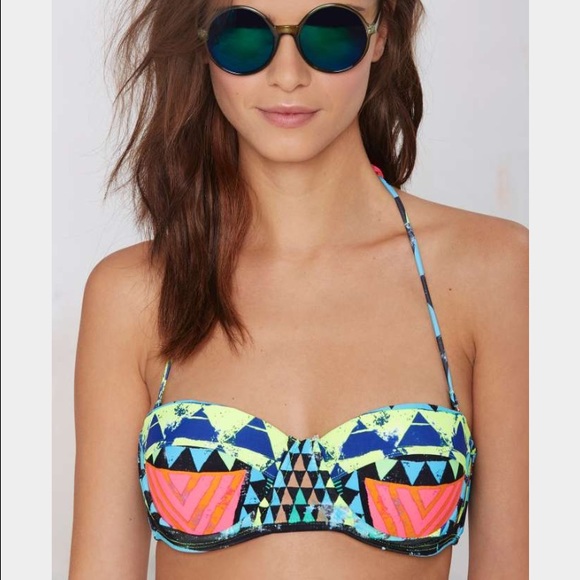 Mara Hoffman blue mountain bustier top