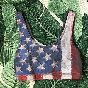 AMERICAN FLAG TOPSHOP CROP TOP