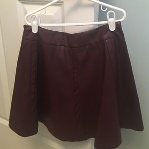 Faux maroon leather skater skirt!