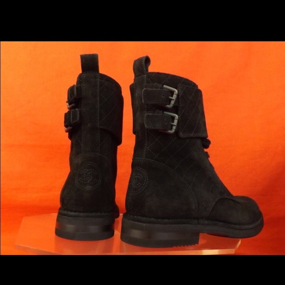 !SOLD!”🔥Chanel black suede combat boots🔥8.5/9 - Picture 2 of 7