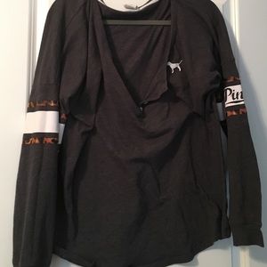 PINK quarter button up long sleeve shirt