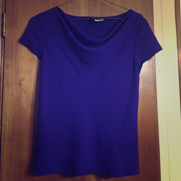 Dark Blue Scoop Neck Blouse