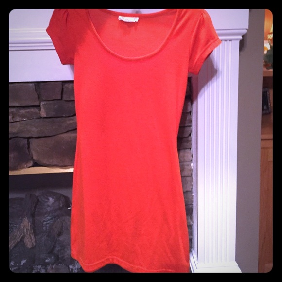 Orange T-shirt dress