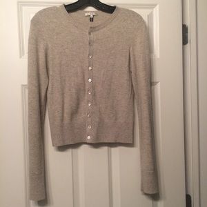 VINCE GRAY CASHMERE CARDIGAN SWEATER SIZE SMALL