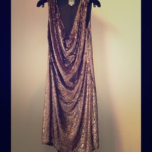 NWT Haute Hippie Bronze Sequin Wrap Dress sixe XS