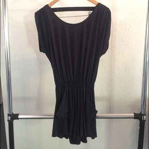 Navy romper with pockets