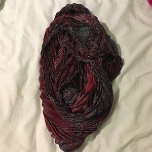 Black, red, and sparkly silver wrap around scarf
