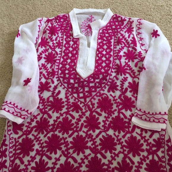 White and purple Kurta.