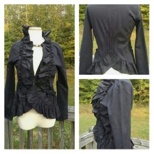 Gorgeous  Black Ruffle Blazer