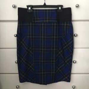 Royal Blue Plaid Skirt