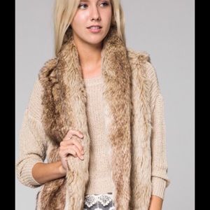 Taupe faux fur vest