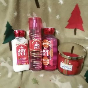 Bath and Body Works Joyful collection with candle